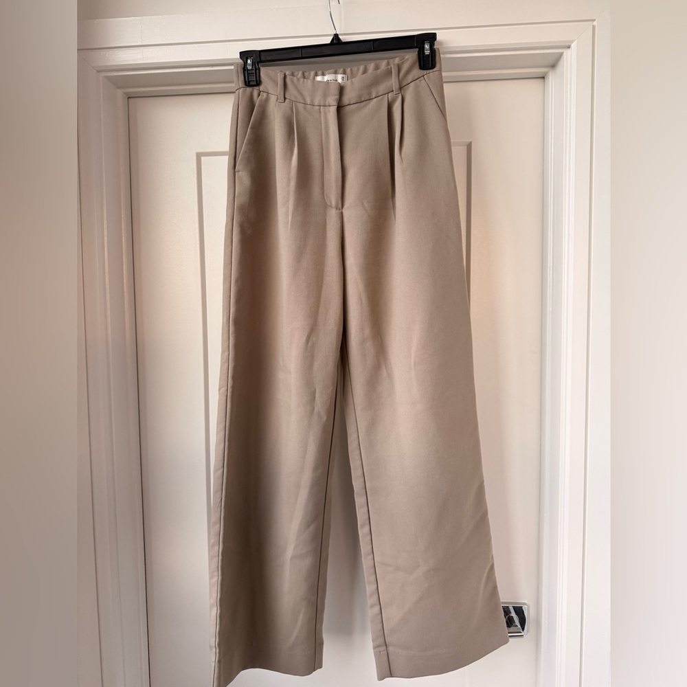 Abercrombie & Fitch Neutral Wide-Leg Trousers